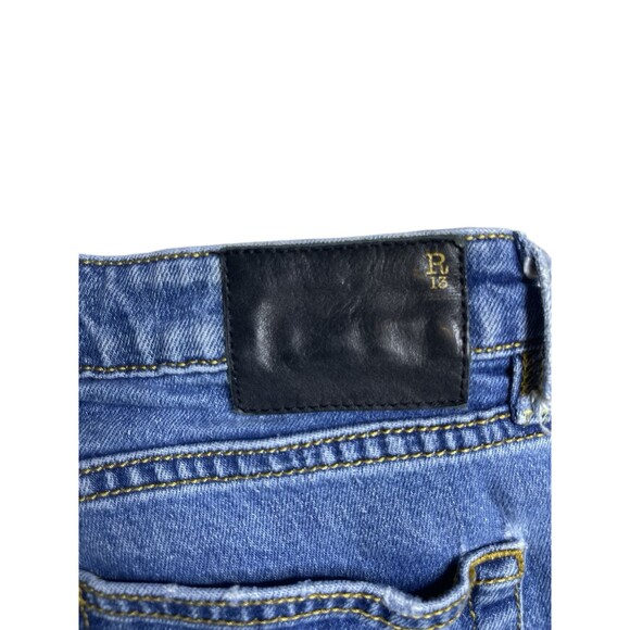 R13 Kate Skinny Jean Size 28 distressed raw hem made in Italy - Picture 11 of 14
